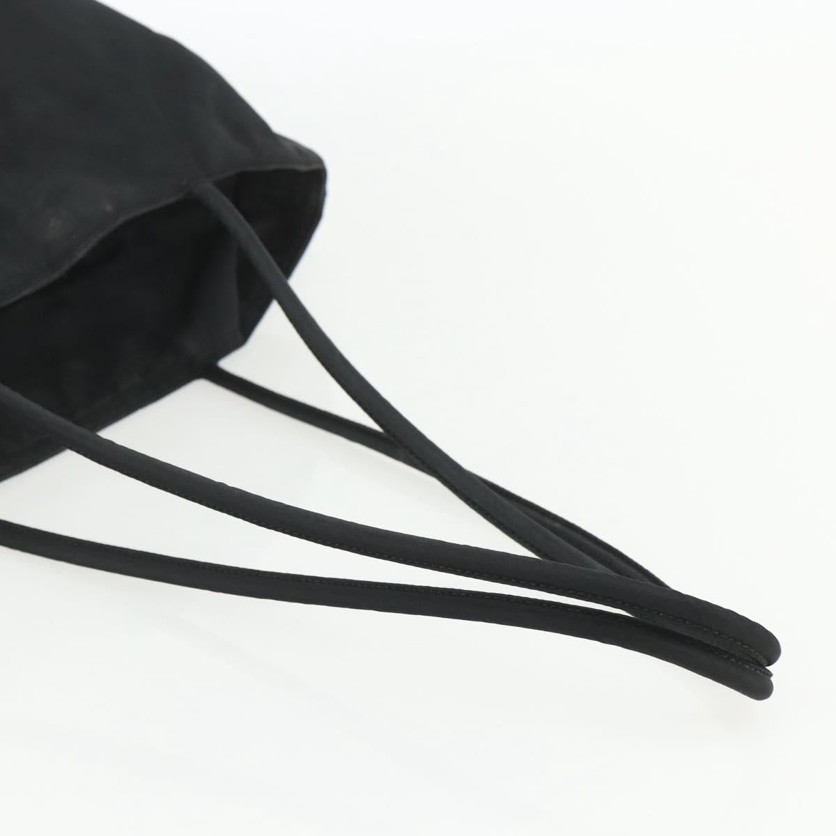 PRADA Tote Bag Nylon Black Silver Auth 151639