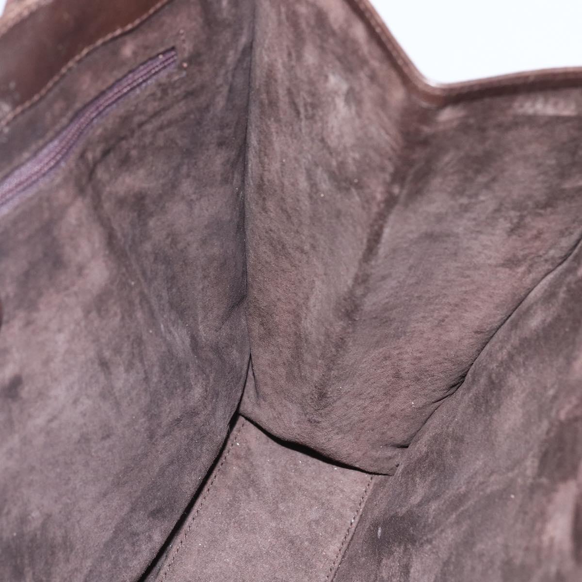 GUCCI Hand Bag Leather Brown Gold 002 0347 Auth 151640