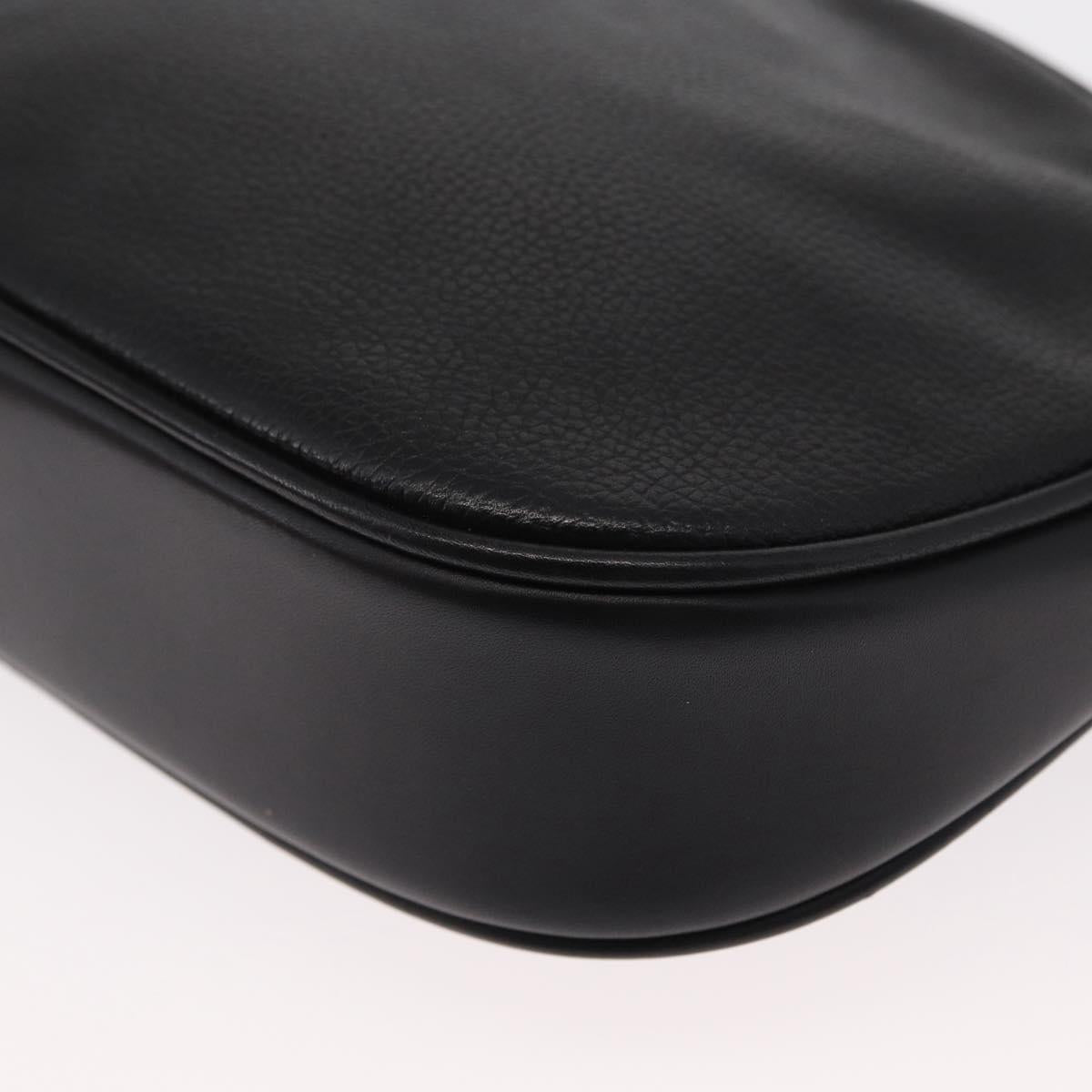 GUCCI Shoulder Bag Leather Black Gold 007 00 0094 Auth 151642