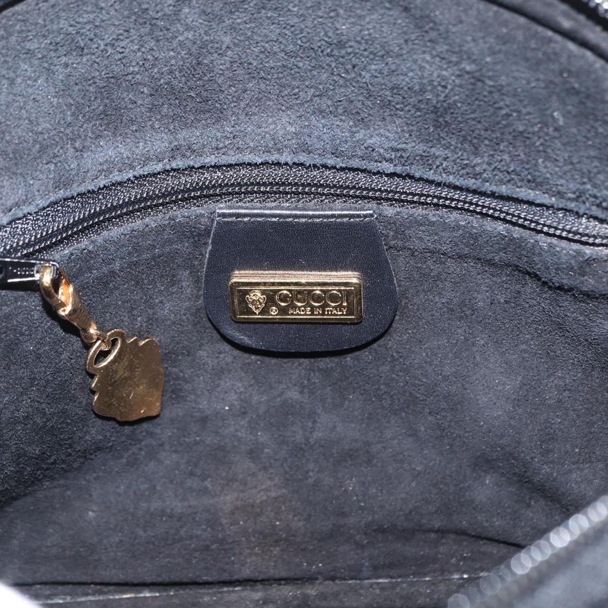 GUCCI Shoulder Bag Leather Black Gold 007 00 0094 Auth 151642