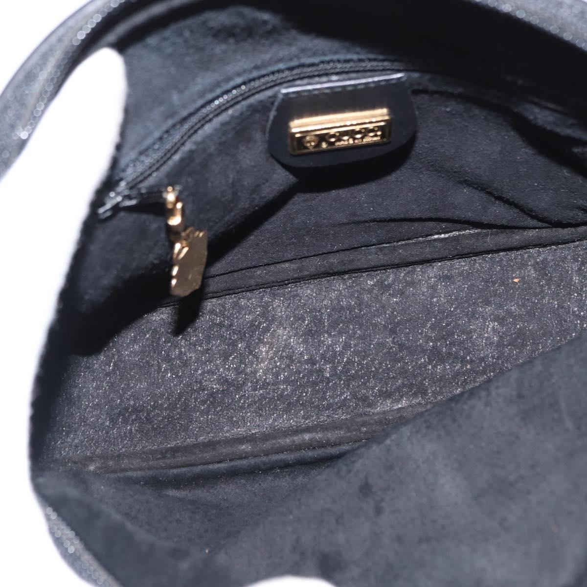GUCCI Shoulder Bag Leather Black Gold 007 00 0094 Auth 151642