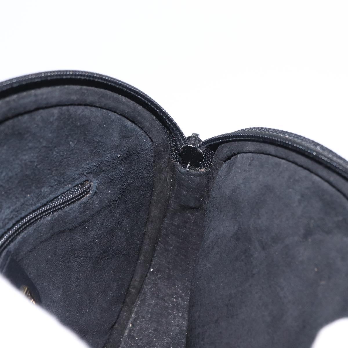 GUCCI Shoulder Bag Leather Black Gold 007 00 0094 Auth 151642