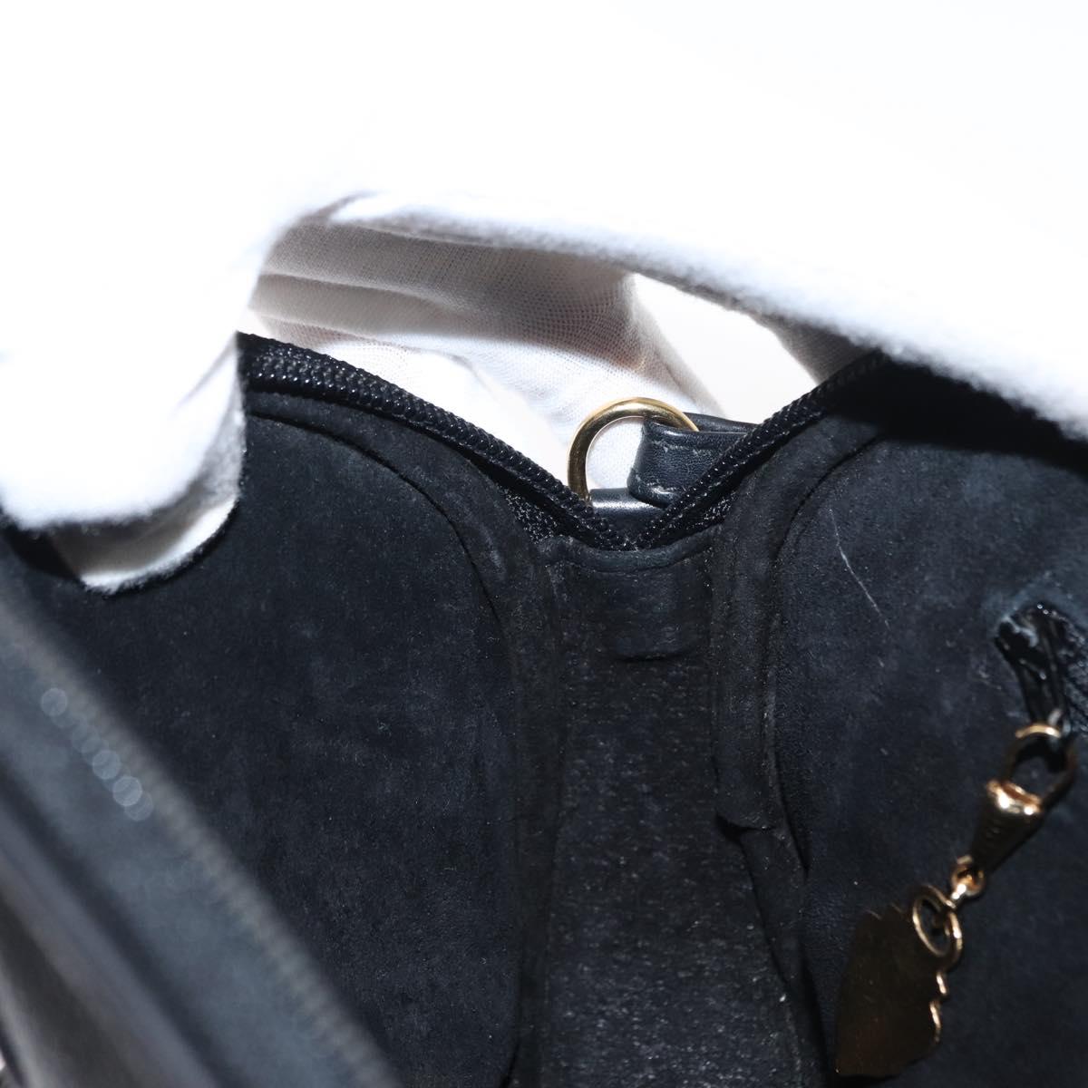 GUCCI Shoulder Bag Leather Black Gold 007 00 0094 Auth 151642