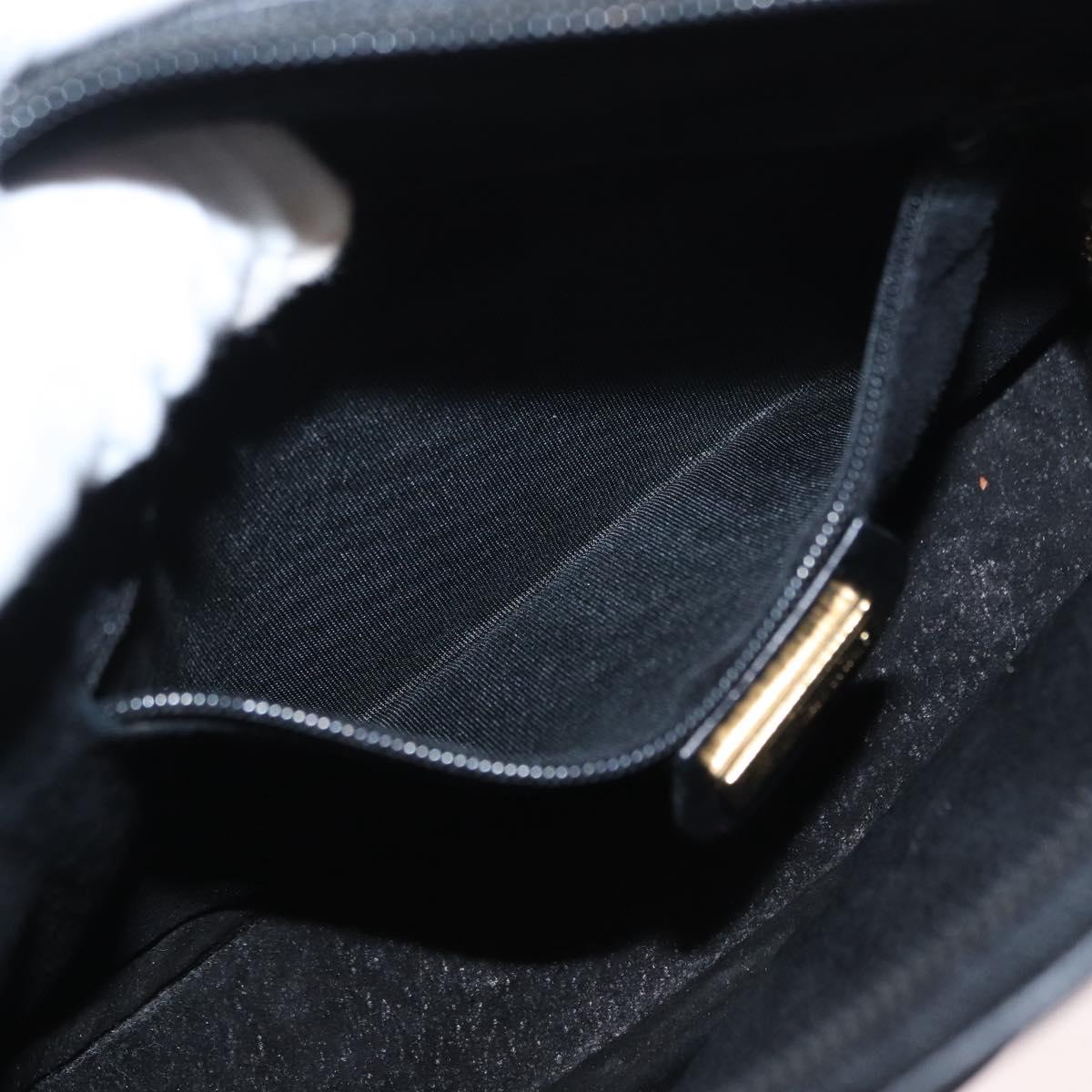 GUCCI Shoulder Bag Leather Black Gold 007 00 0094 Auth 151642