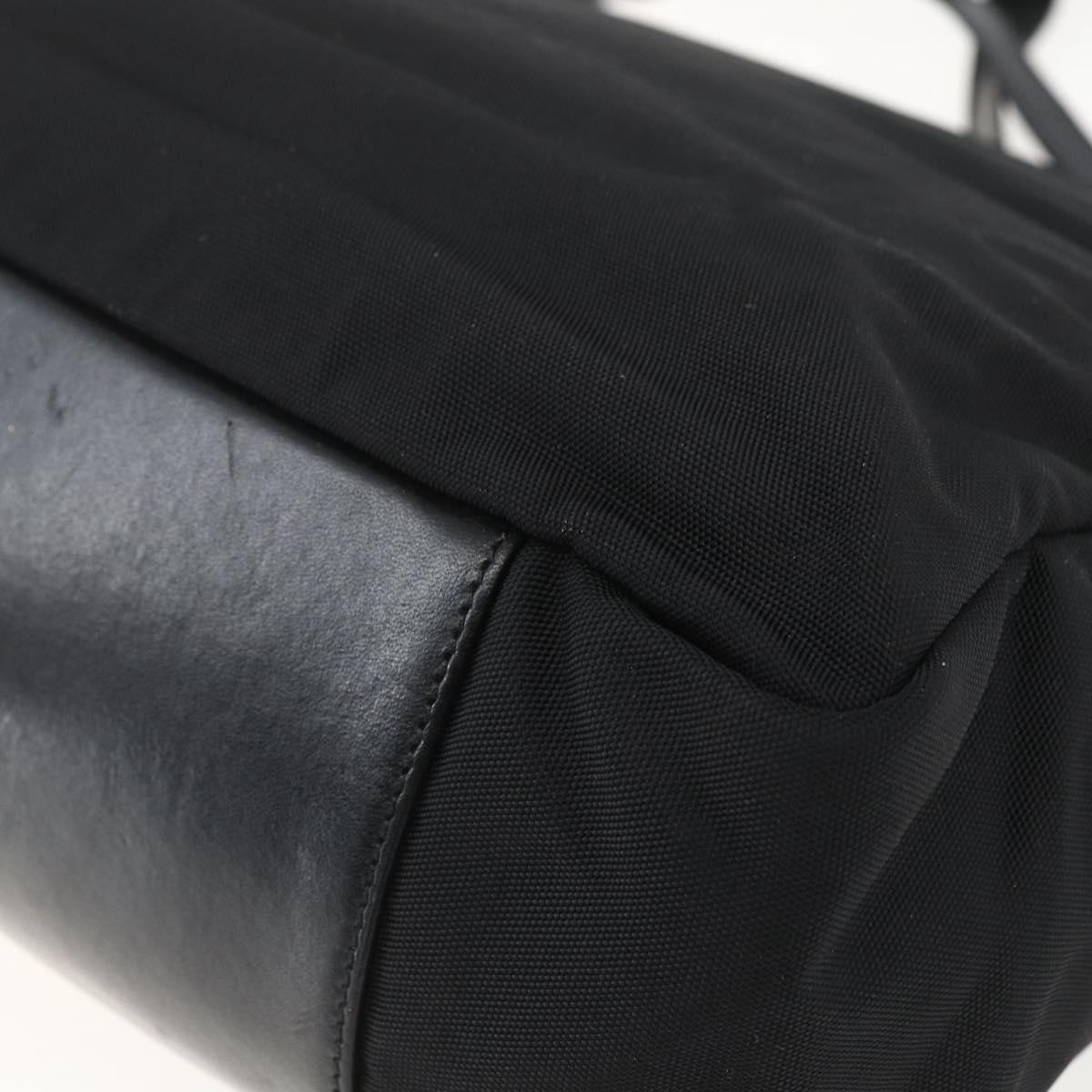 GUCCI Bamboo Shoulder Bag Nylon 2way Black Gold 000 0509 Auth 151645