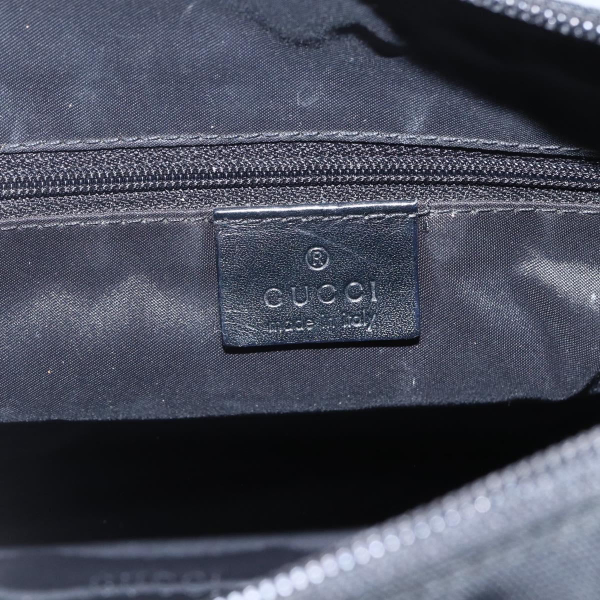 GUCCI Bamboo Shoulder Bag Nylon 2way Black Gold 000 0509 Auth 151645