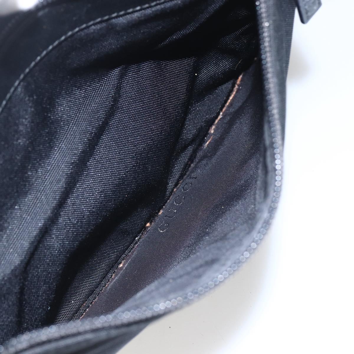 GUCCI Bamboo Shoulder Bag Nylon 2way Black Gold 000 0509 Auth 151645