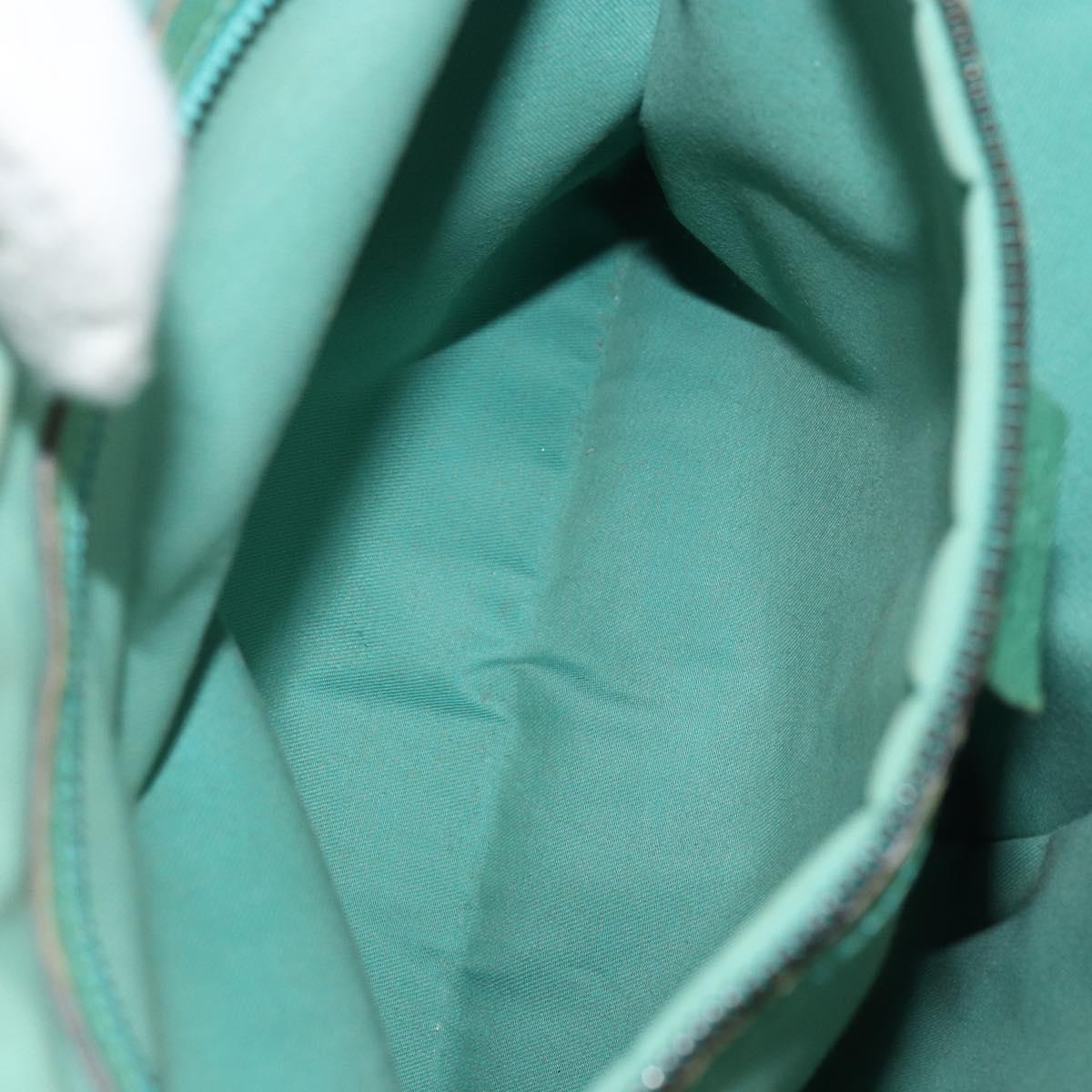 GUCCI Bamboo Hand Bag Leather Green Gold 124293 Auth 151647