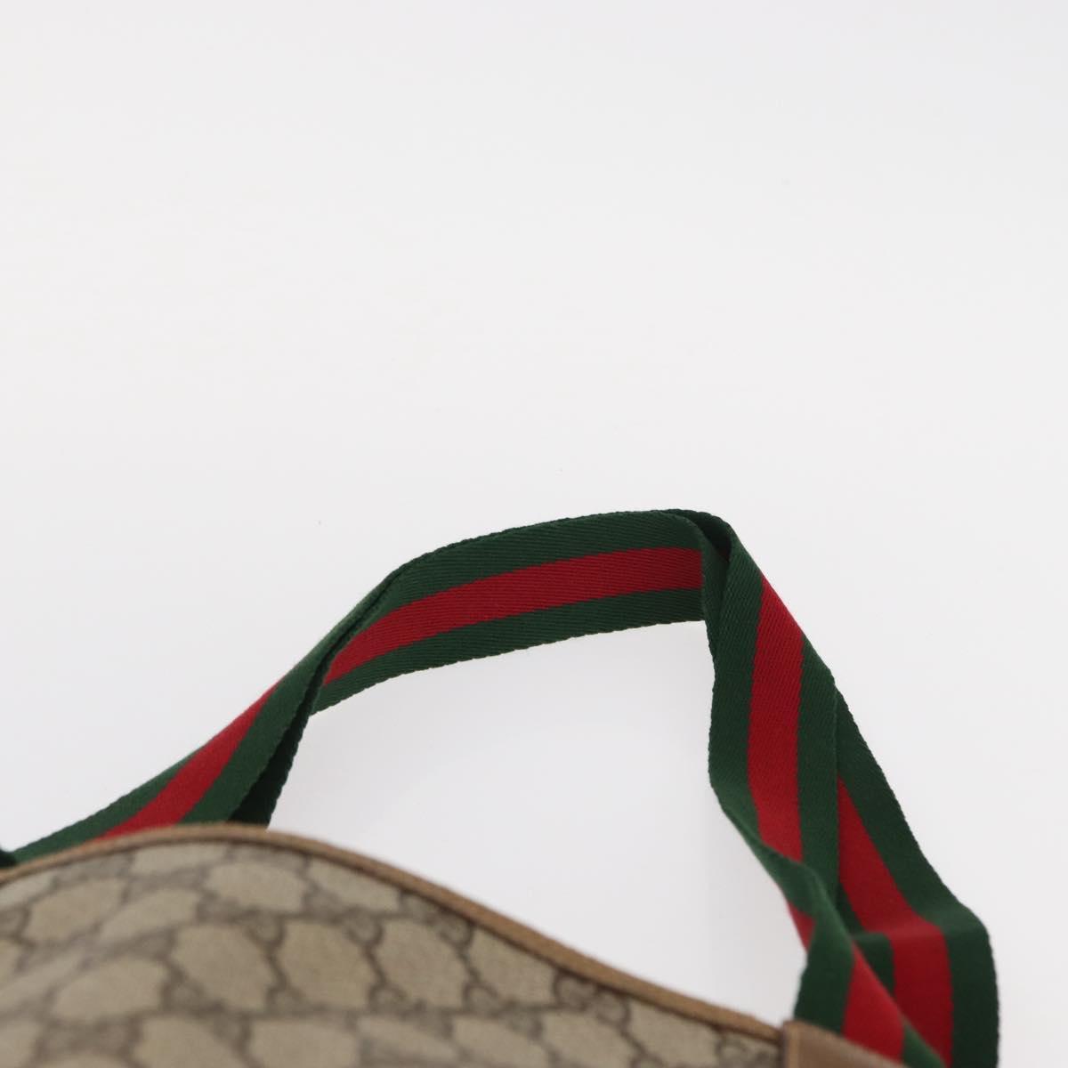 GUCCI GG Supreme Web Sherry Line Tote Bag PVC Beige Gold 39 02 003 Auth 151648