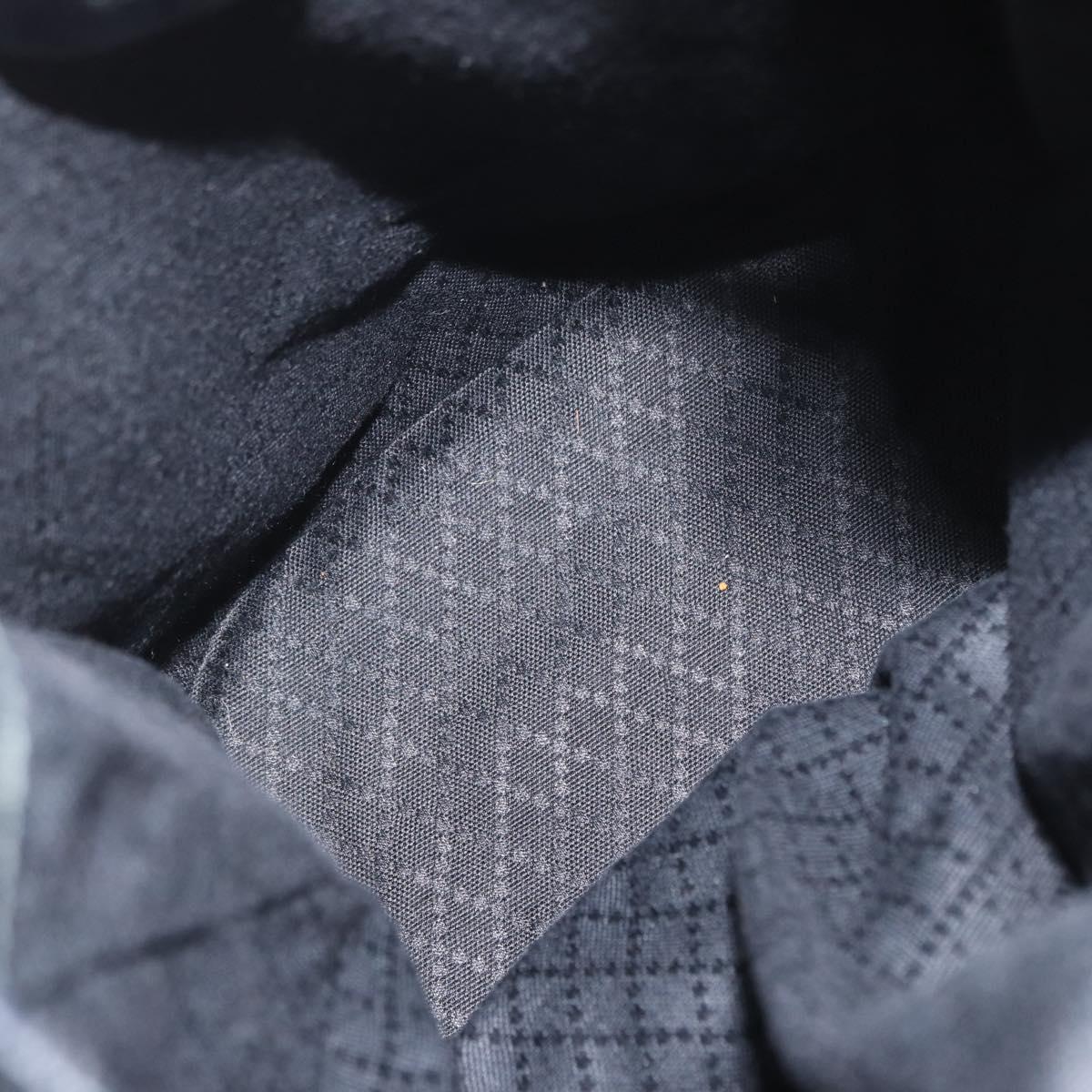 GUCCI Bamboo Shoulder Bag Nylon Black Silver 003 2113 0036 Auth 151649