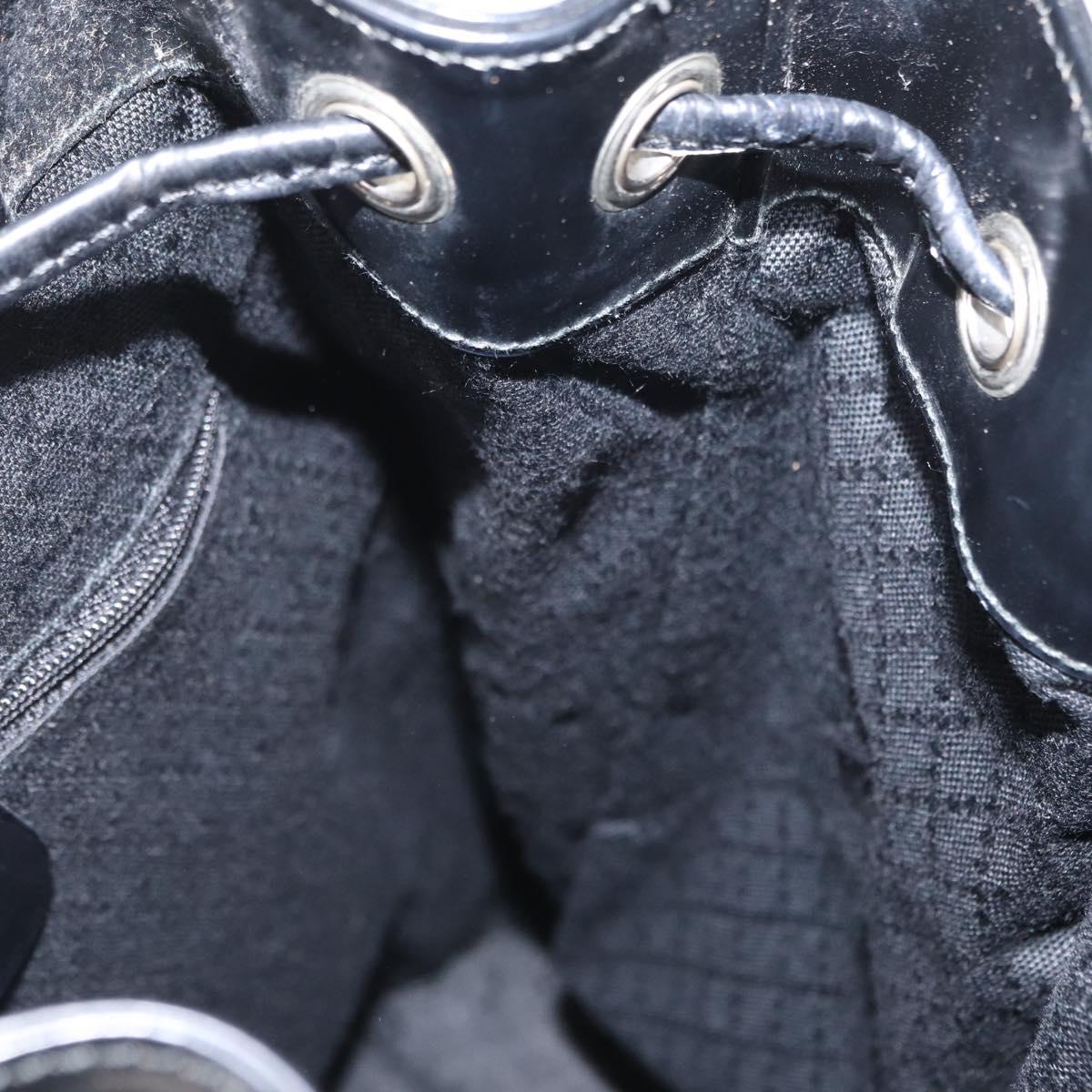 GUCCI Bamboo Shoulder Bag Nylon Black Silver 003 2113 0036 Auth 151649