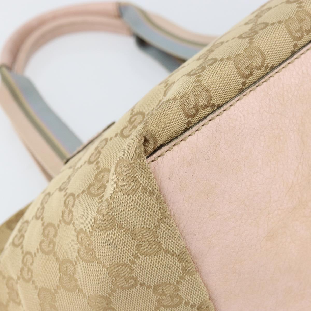 GUCCI GG Canvas Hand Bag Beige Gold 131228 Auth 151650