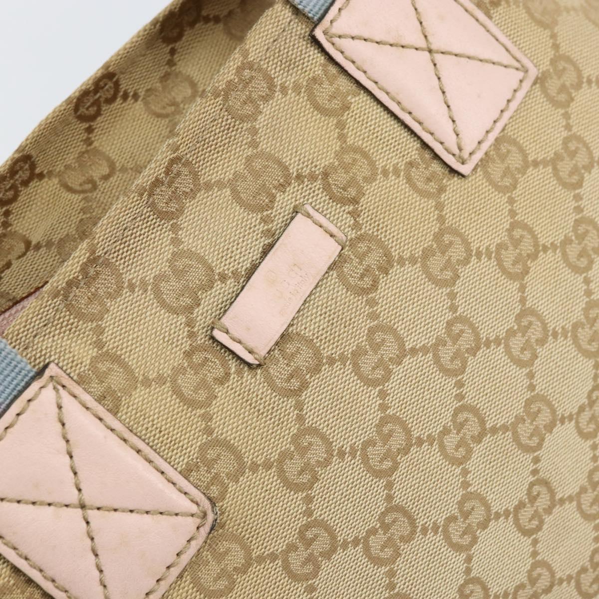 GUCCI GG Canvas Hand Bag Beige Gold 131228 Auth 151650