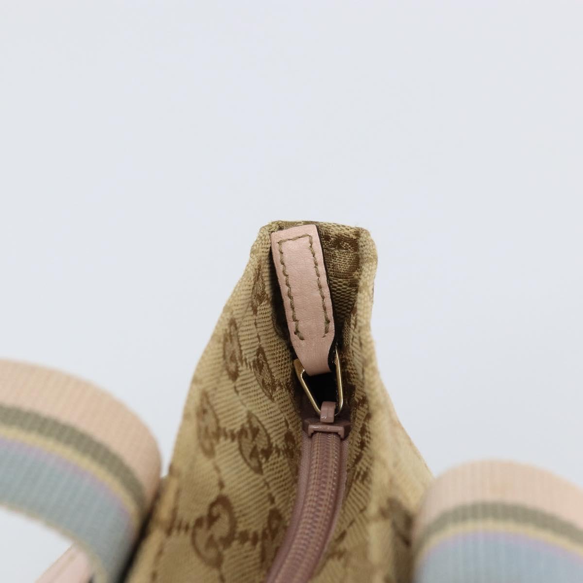 GUCCI GG Canvas Hand Bag Beige Gold 131228 Auth 151650