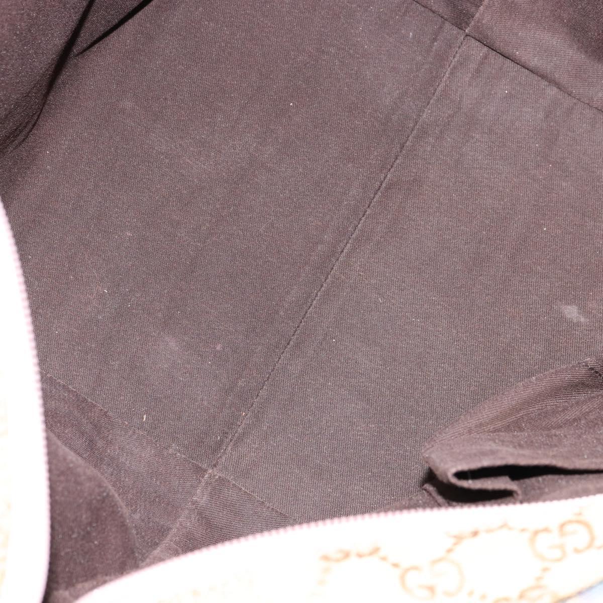 GUCCI GG Canvas Hand Bag Beige Gold 131228 Auth 151650