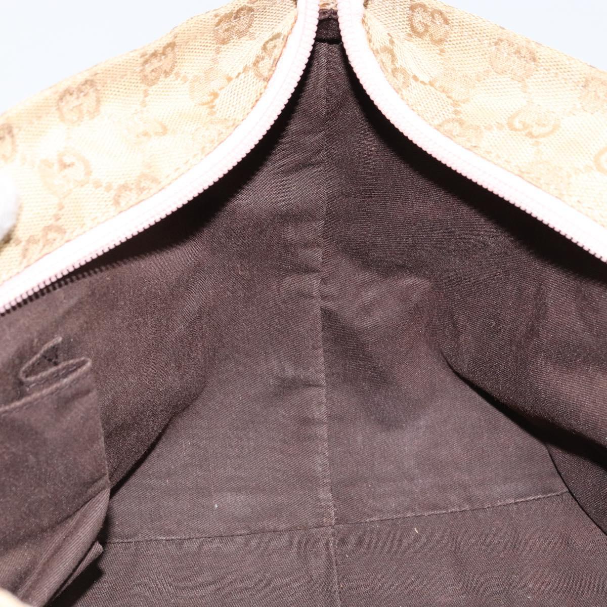 GUCCI GG Canvas Hand Bag Beige Gold 131228 Auth 151650