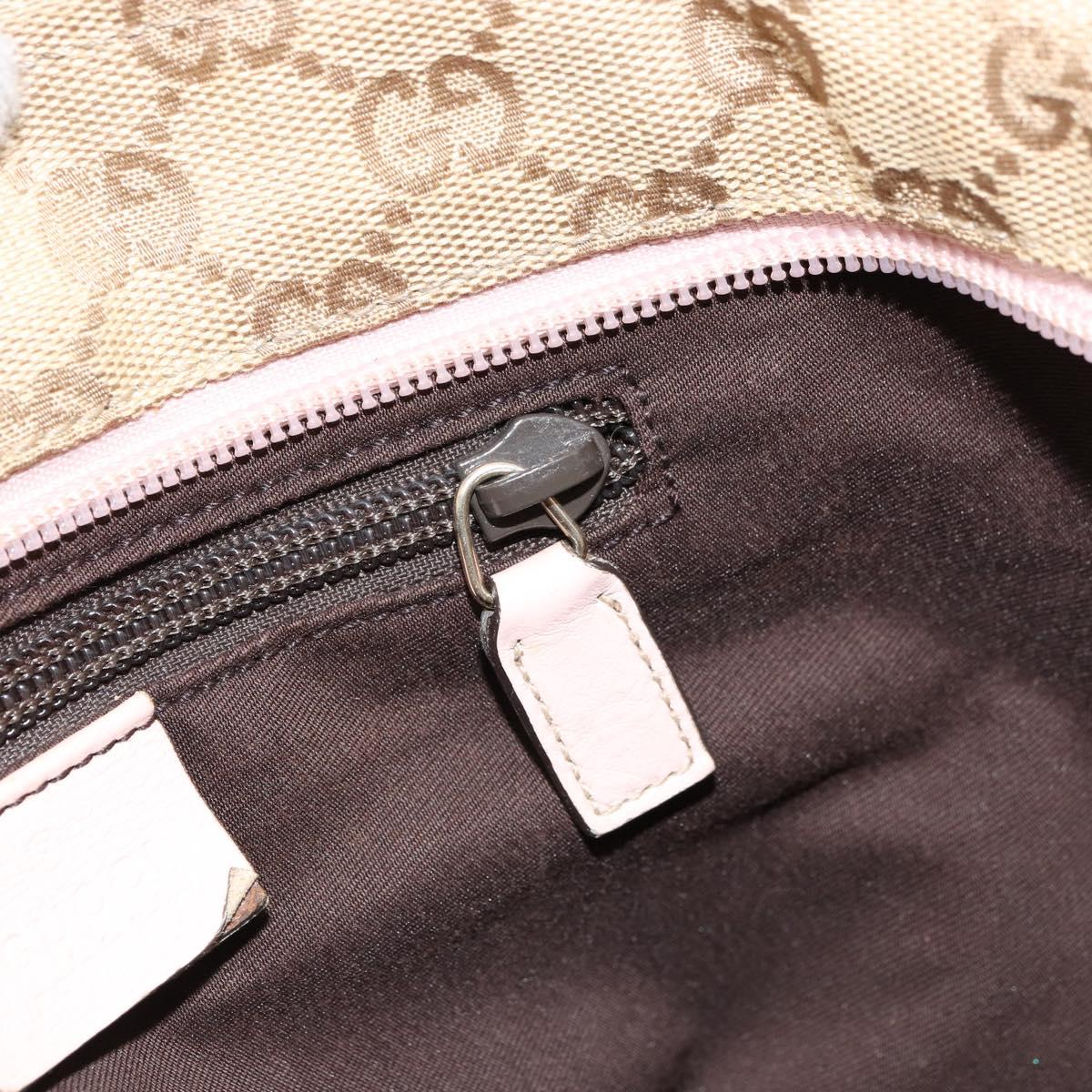 GUCCI GG Canvas Hand Bag Beige Gold 131228 Auth 151650