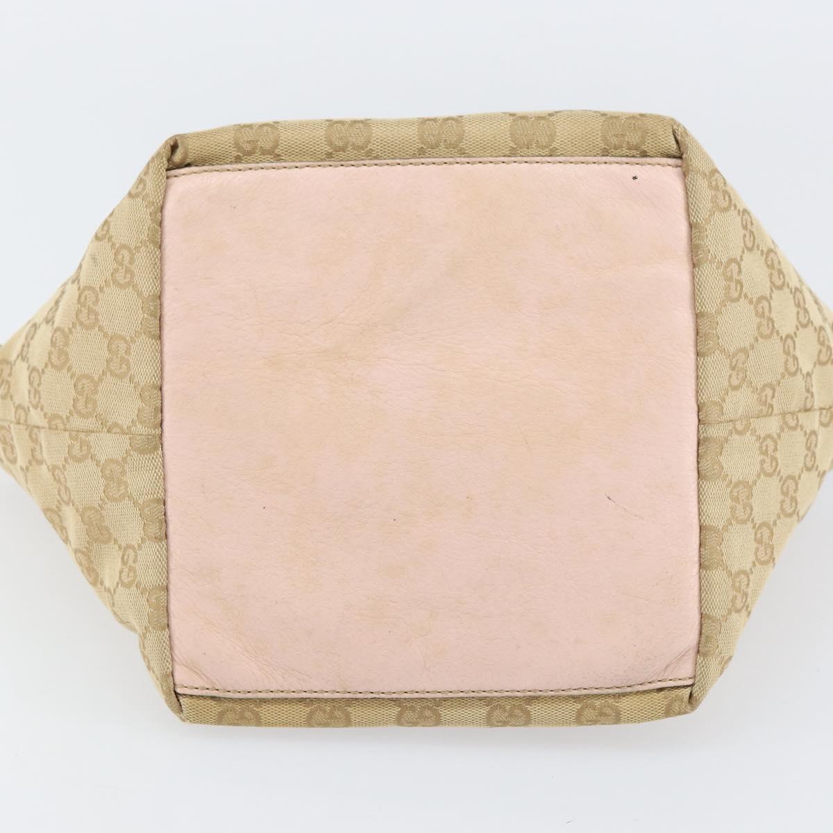 GUCCI GG Canvas Hand Bag Beige Gold 131228 Auth 151650