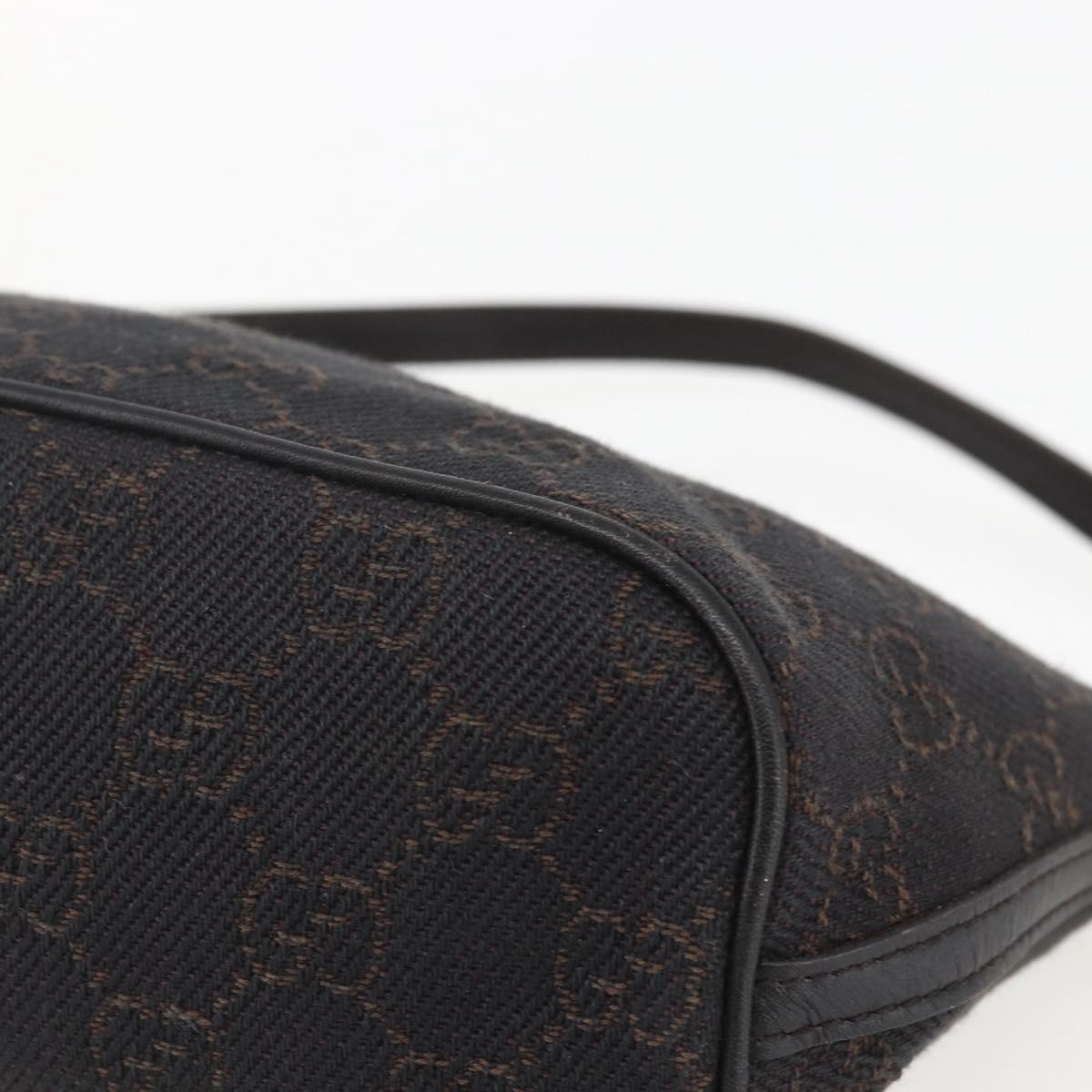 GUCCI GG Canvas Accessory Pouch Brown Silver 07198 Auth 151651