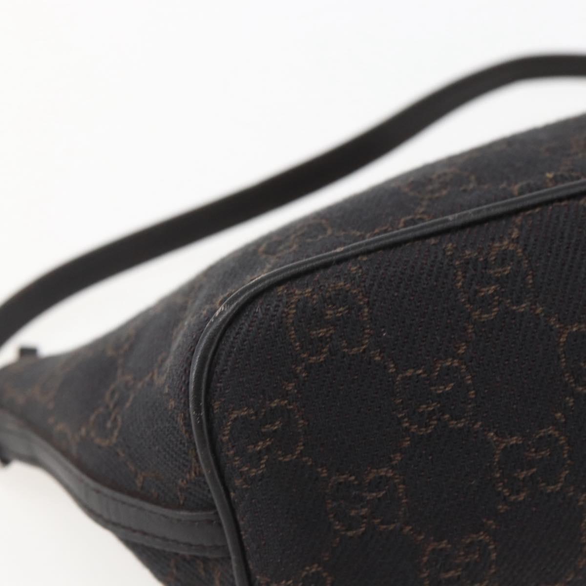 GUCCI GG Canvas Accessory Pouch Brown Silver 07198 Auth 151651