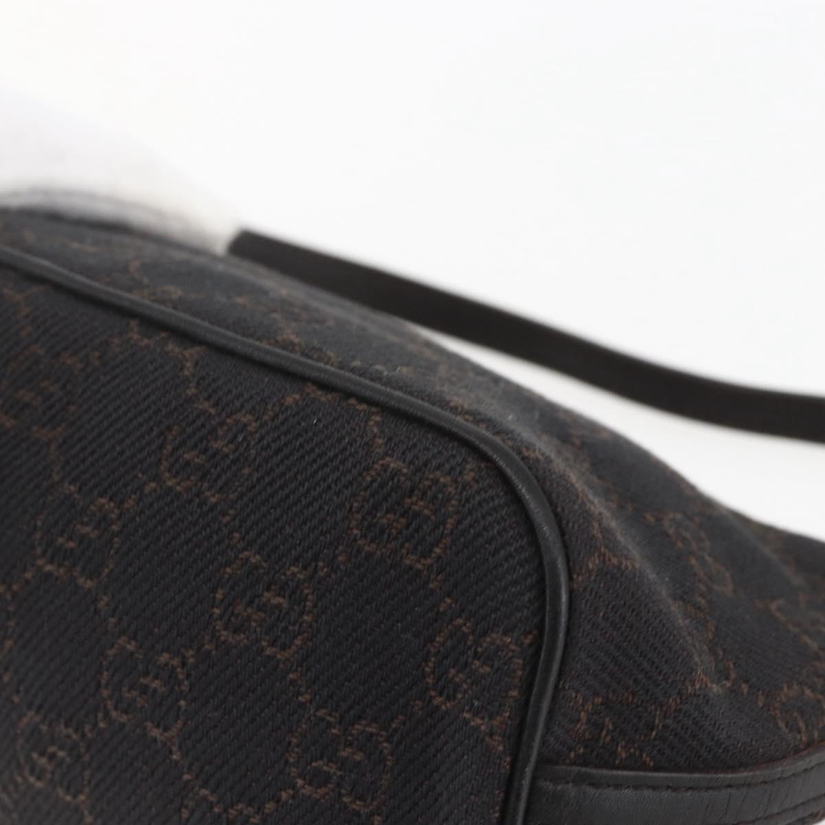 GUCCI GG Canvas Accessory Pouch Brown Silver 07198 Auth 151651