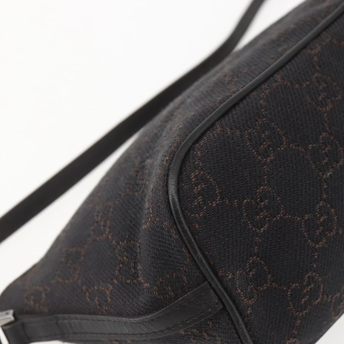 GUCCI GG Canvas Accessory Pouch Brown Silver 07198 Auth 151651