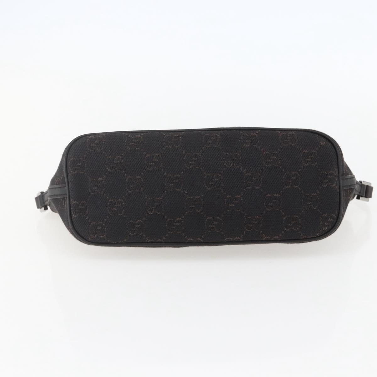 GUCCI GG Canvas Accessory Pouch Brown Silver 07198 Auth 151651