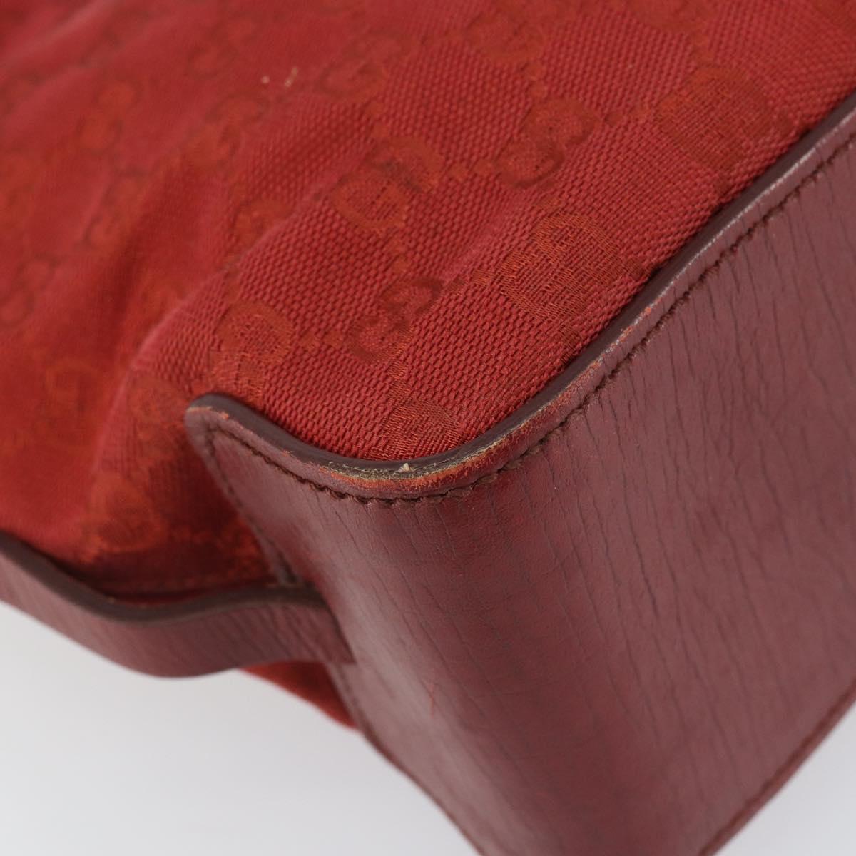 GUCCI GG Canvas Tote Bag Red Gold 107757 Auth 151652