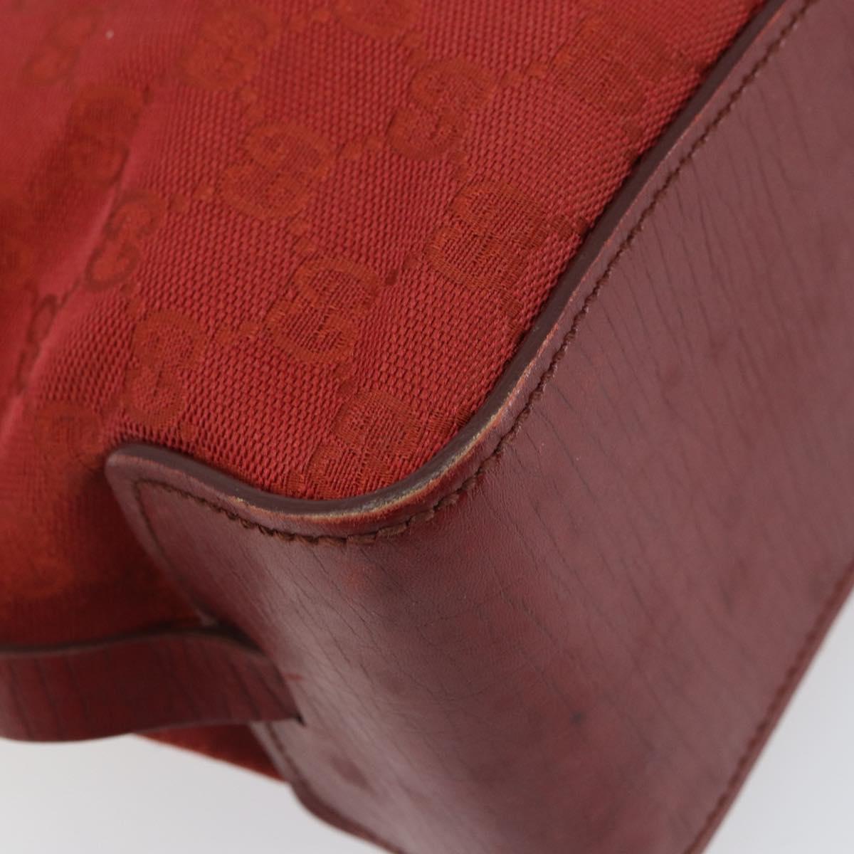 GUCCI GG Canvas Tote Bag Red Gold 107757 Auth 151652