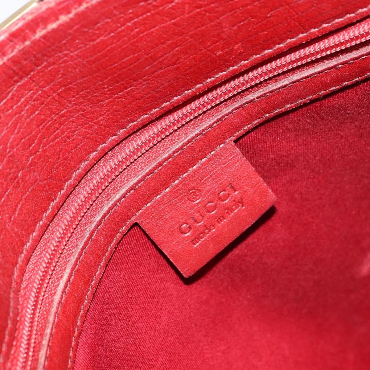 GUCCI GG Canvas Tote Bag Red Gold 107757 Auth 151652