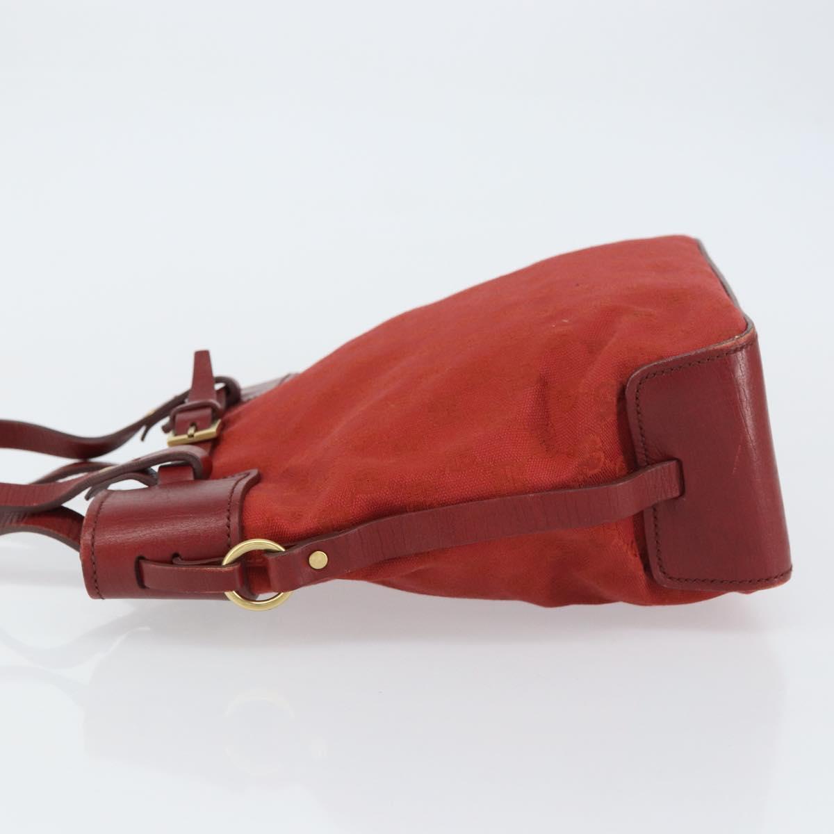 GUCCI GG Canvas Tote Bag Red Gold 107757 Auth 151652