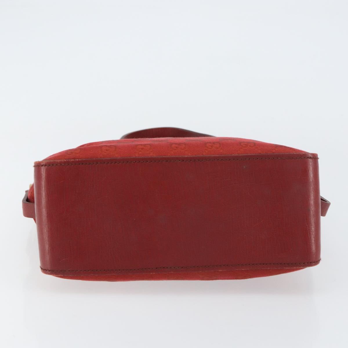 GUCCI GG Canvas Tote Bag Red Gold 107757 Auth 151652