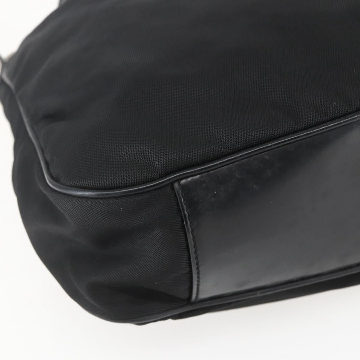 GUCCI Bamboo Shoulder Bag Nylon 2way Black Silver 001 1781 1577 5 Auth 151655