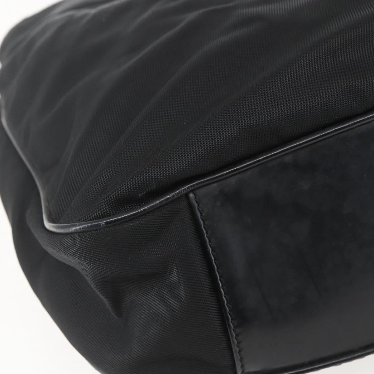 GUCCI Bamboo Shoulder Bag Nylon 2way Black Silver 001 1781 1577 5 Auth 151655