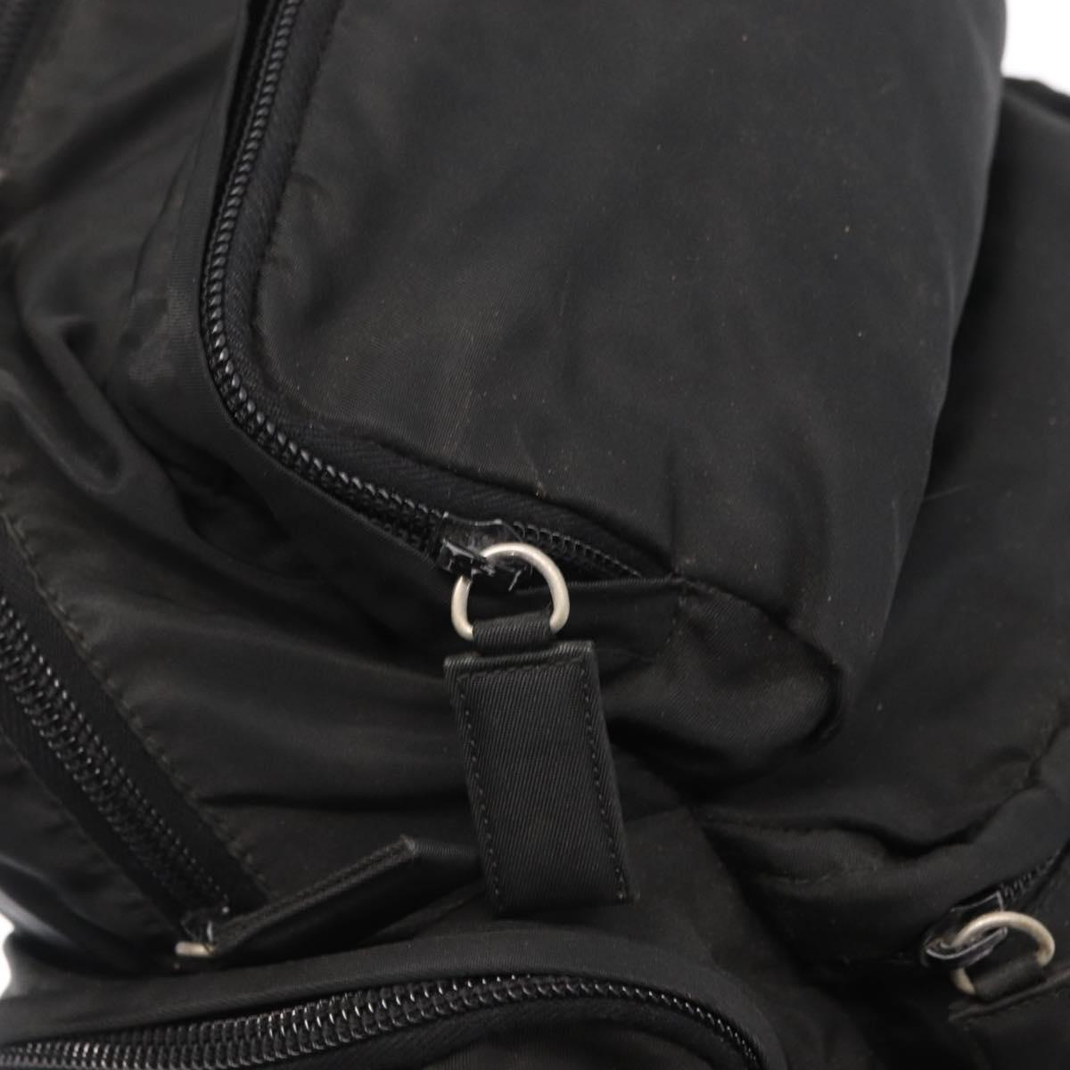 PRADA Backpack Nylon Black Silver Auth 151656