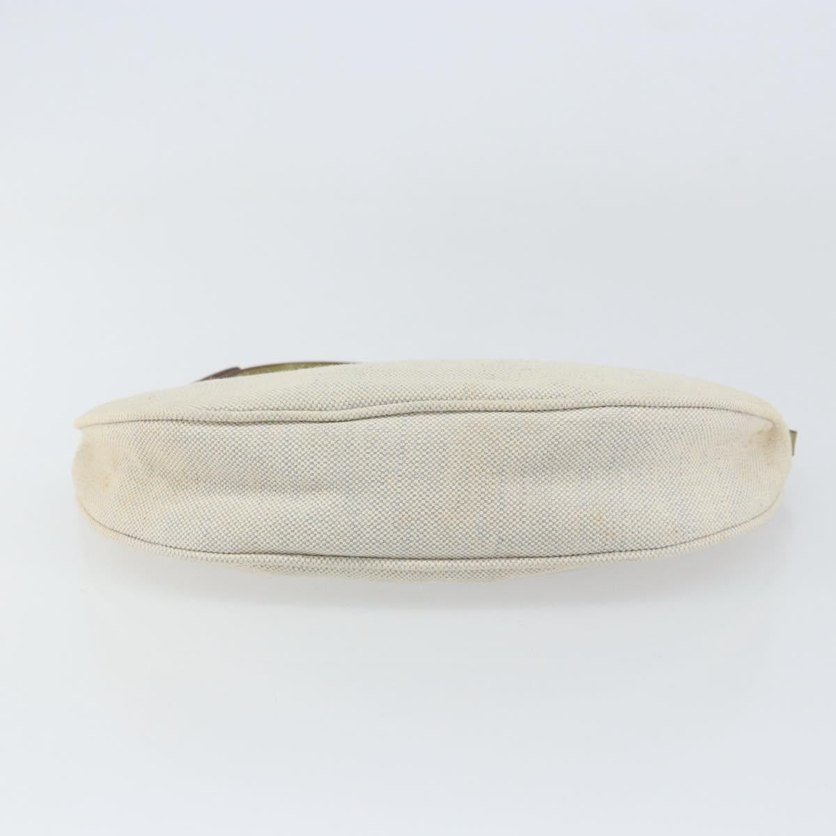 PRADA Accessory Pouch Canvas Gray Silver Auth 151657