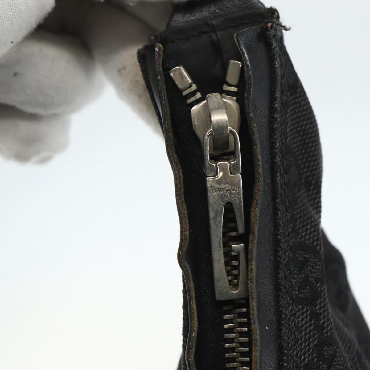 GUCCI GG Canvas Shoulder Bag Black Silver 000 0602 Auth 151659