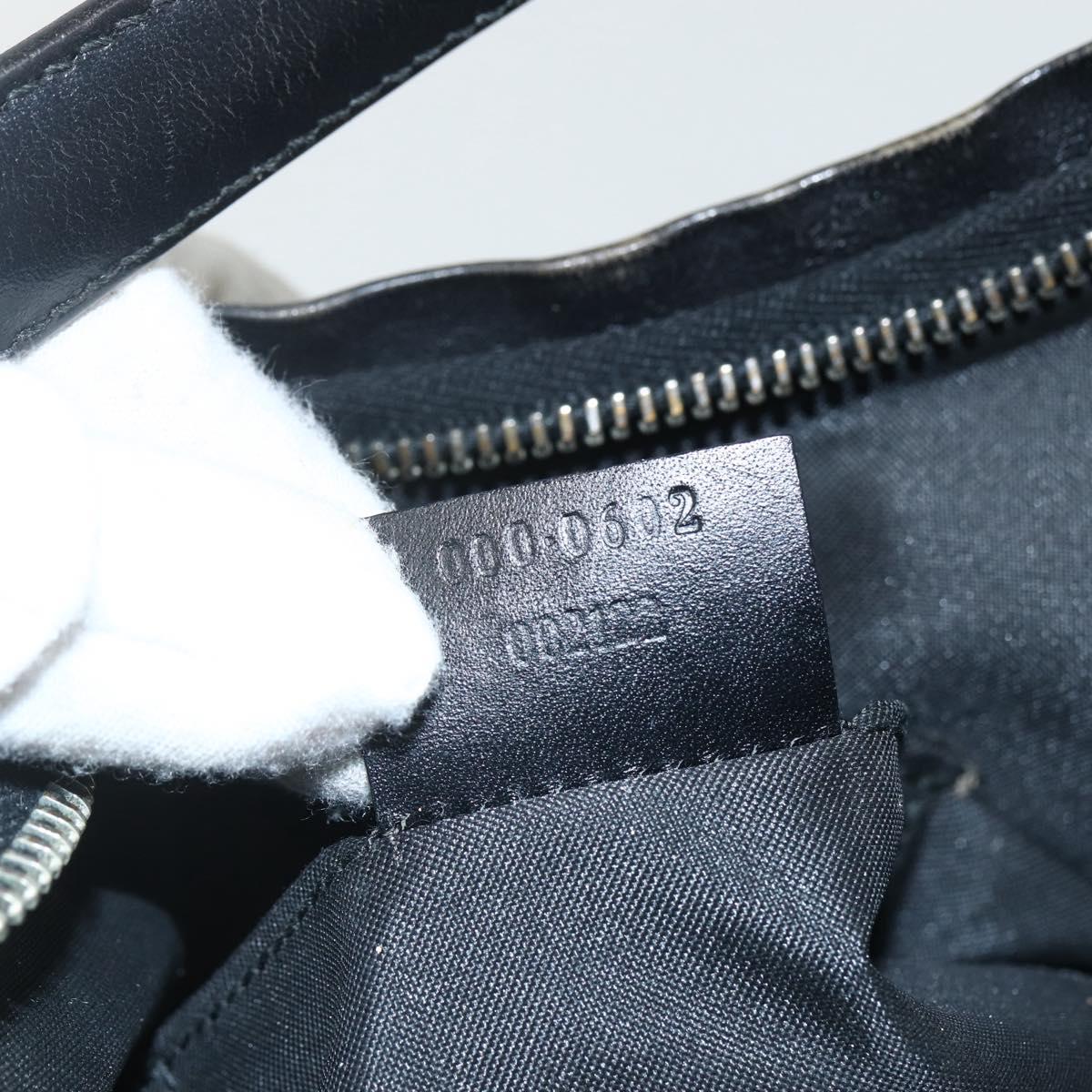 GUCCI GG Canvas Shoulder Bag Black Silver 000 0602 Auth 151659