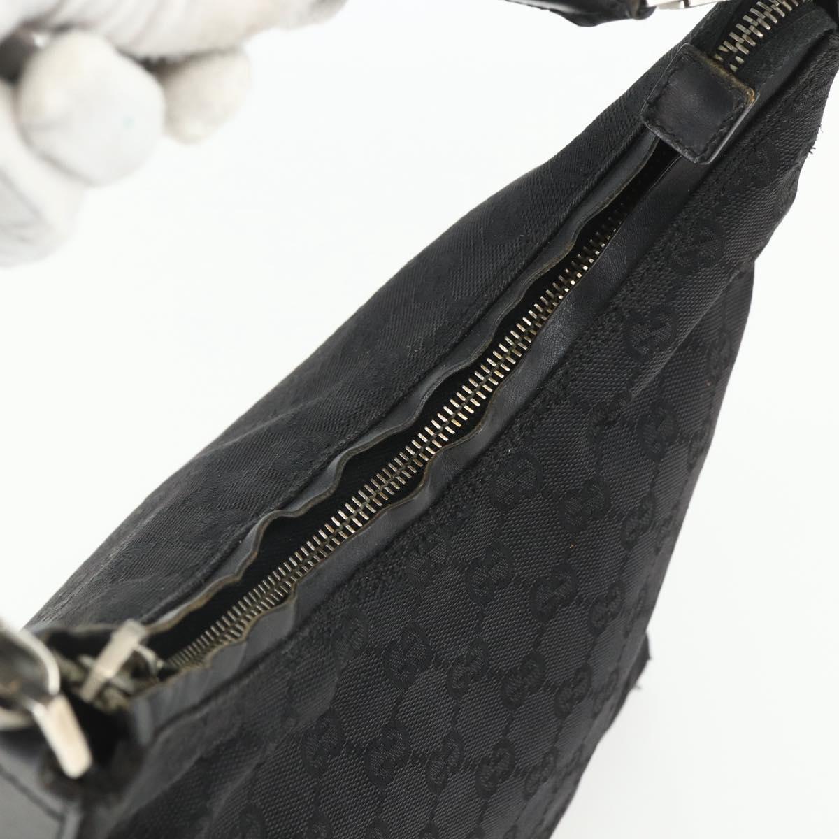 GUCCI GG Canvas Shoulder Bag Black Silver 000 0602 Auth 151659