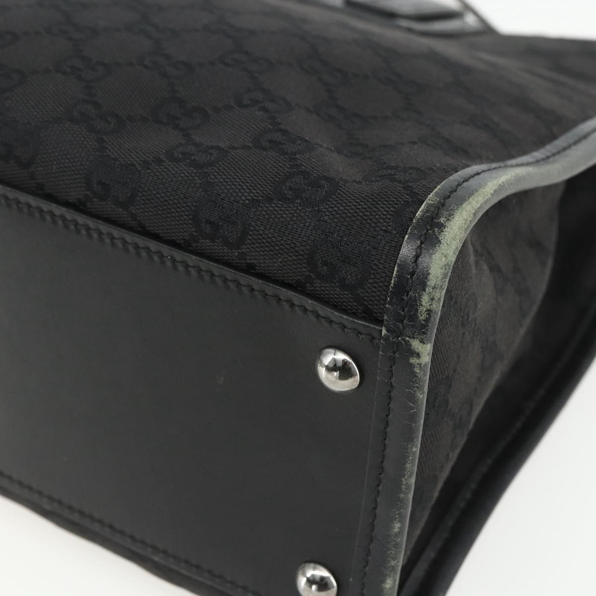 GUCCI GG Canvas Shoulder Bag Black Silver 110292 Auth 151660