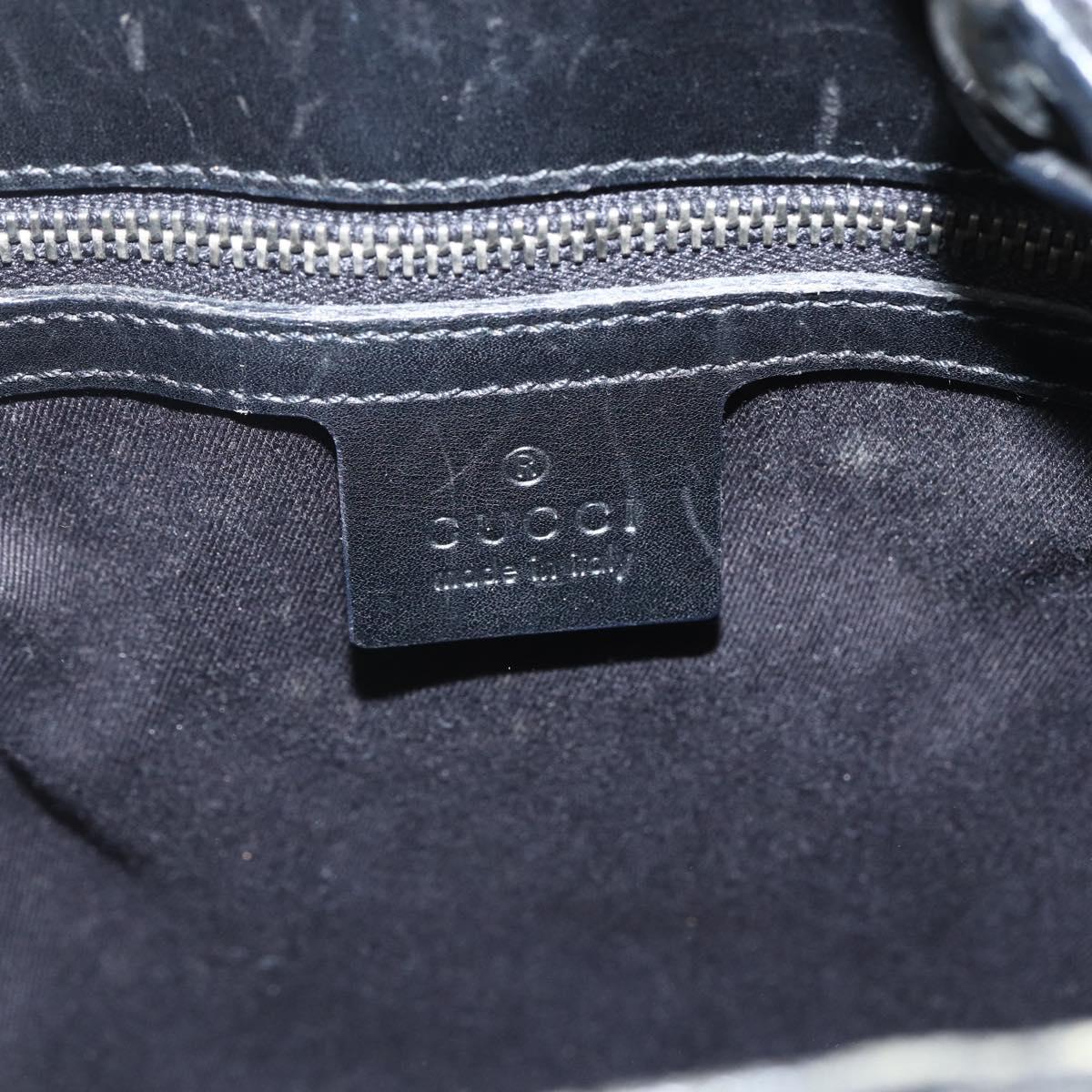 GUCCI GG Canvas Shoulder Bag Black Silver 110292 Auth 151660