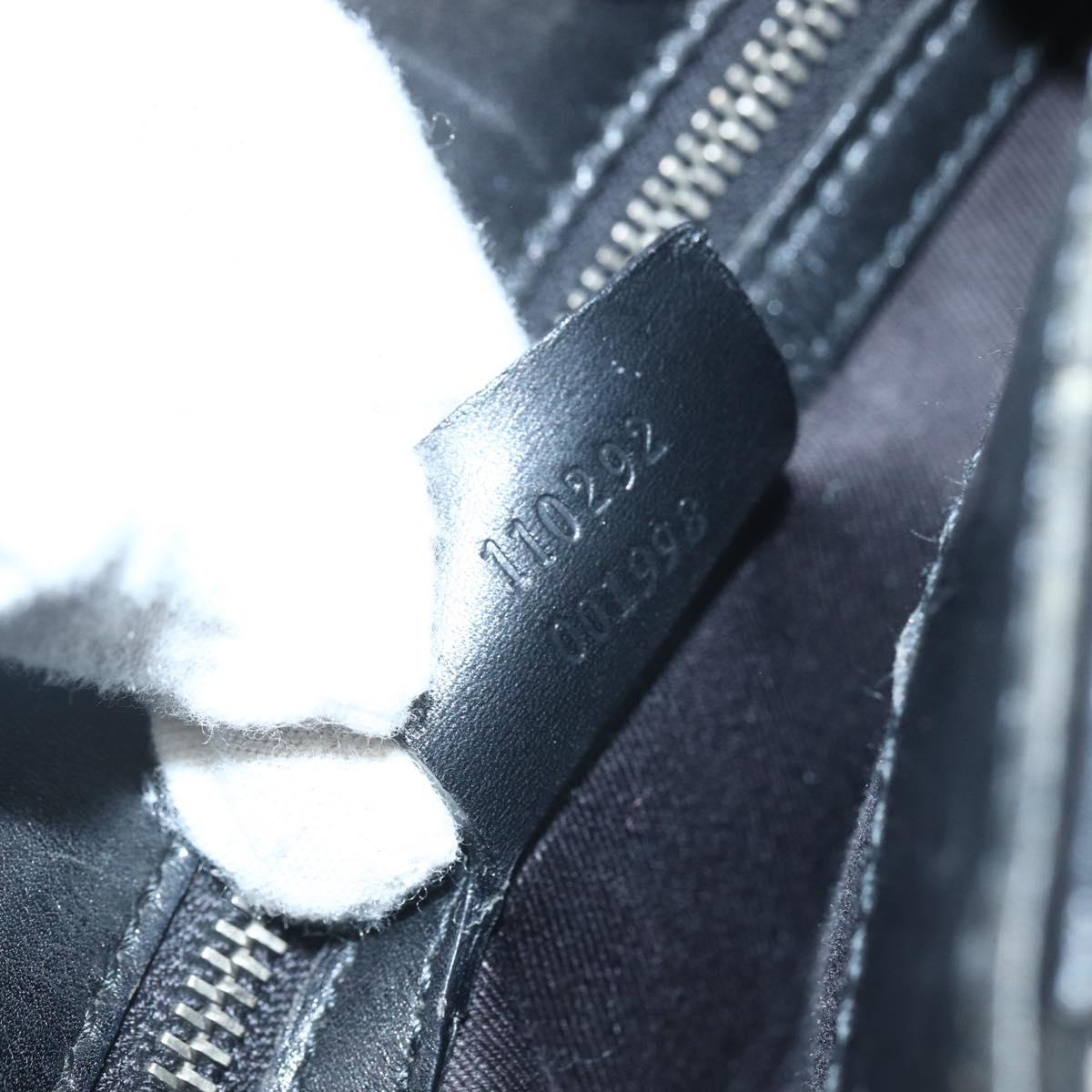 GUCCI GG Canvas Shoulder Bag Black Silver 110292 Auth 151660