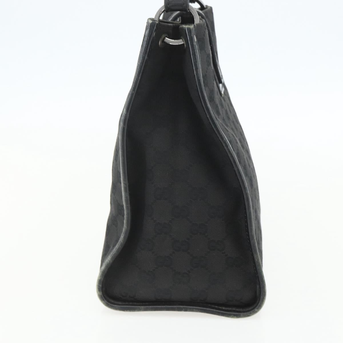 GUCCI GG Canvas Shoulder Bag Black Silver 110292 Auth 151660