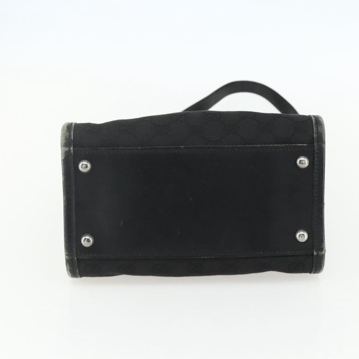 GUCCI GG Canvas Shoulder Bag Black Silver 110292 Auth 151660