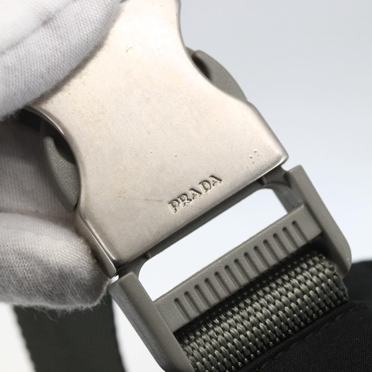 PRADA Sports Shoulder Bag Nylon Black Silver Auth 151661