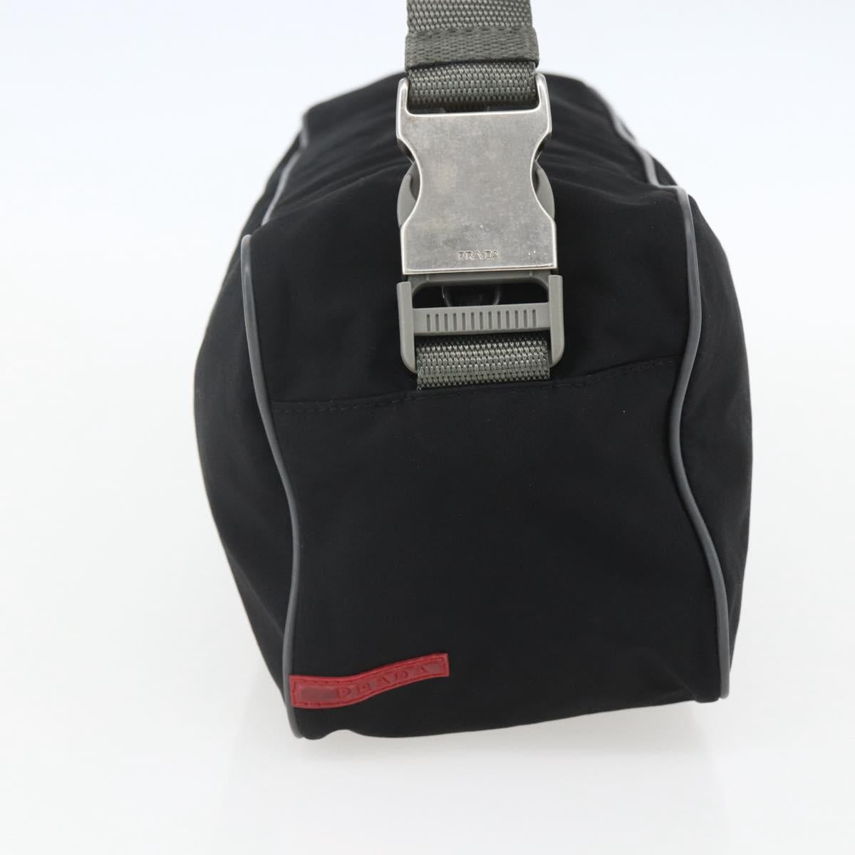 PRADA Sports Shoulder Bag Nylon Black Silver Auth 151661