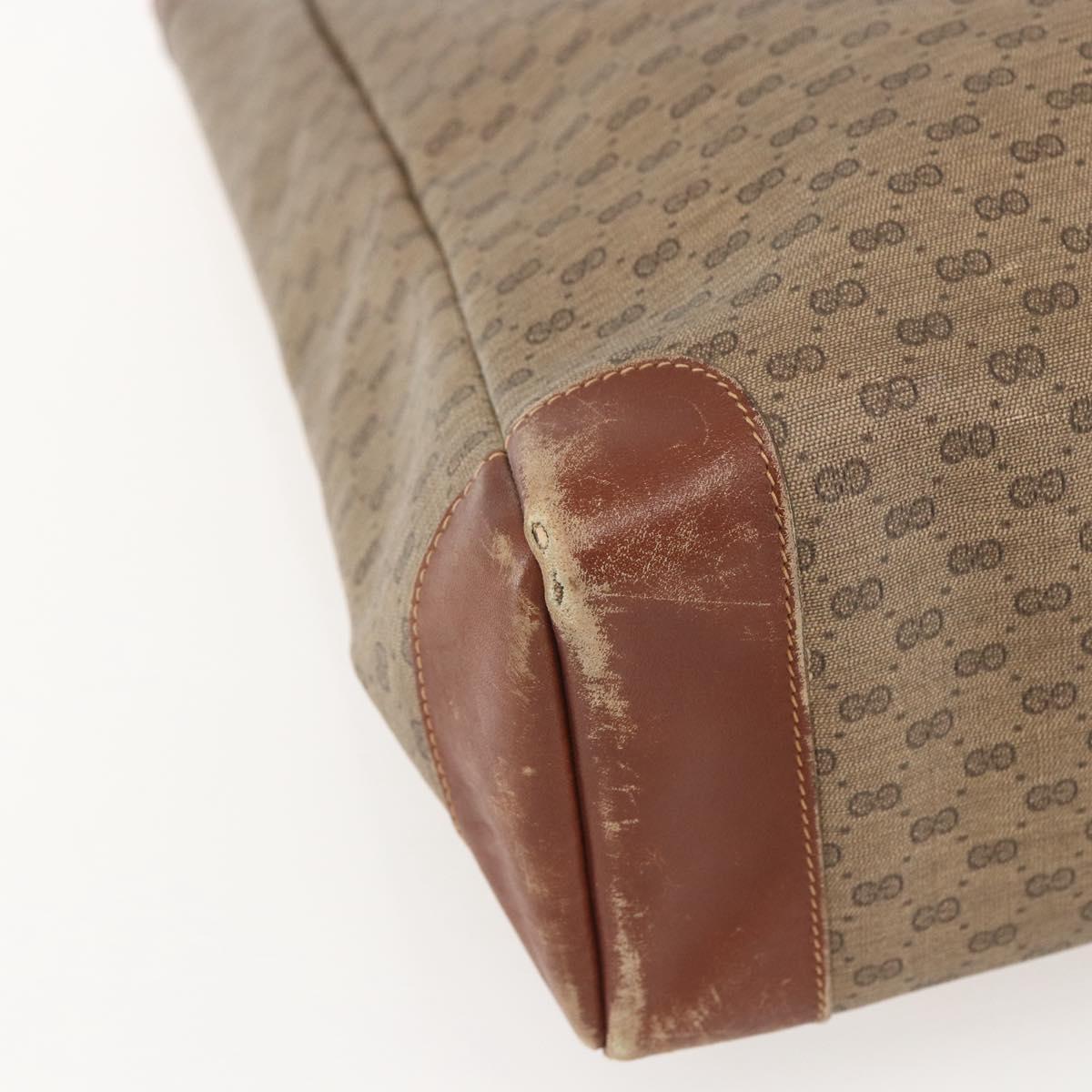 GUCCI Micro GG Supreme Tote Bag PVC Leather Beige Gold 002 115 0135 Auth 151663