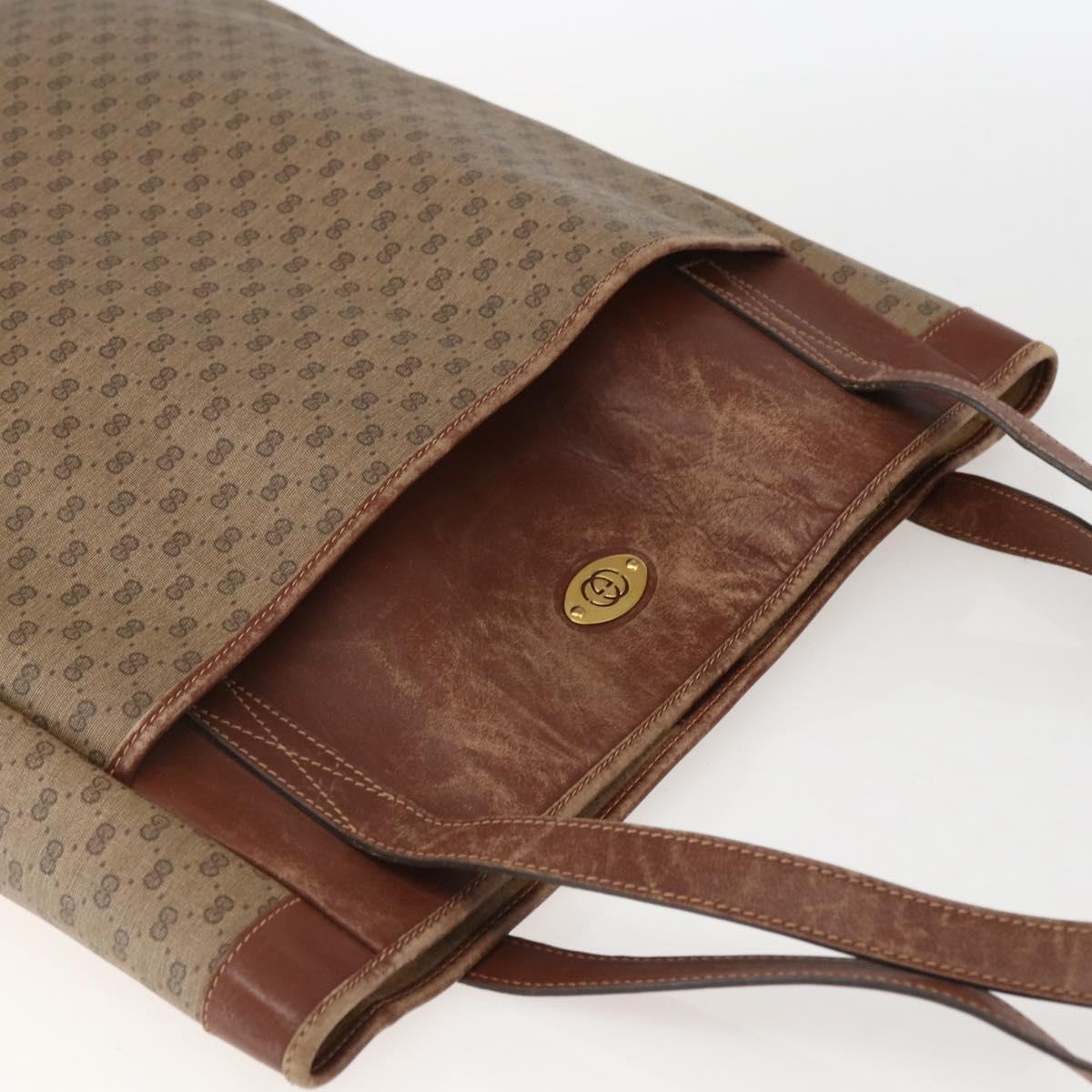 GUCCI Micro GG Supreme Tote Bag PVC Leather Beige Gold 002 115 0135 Auth 151663