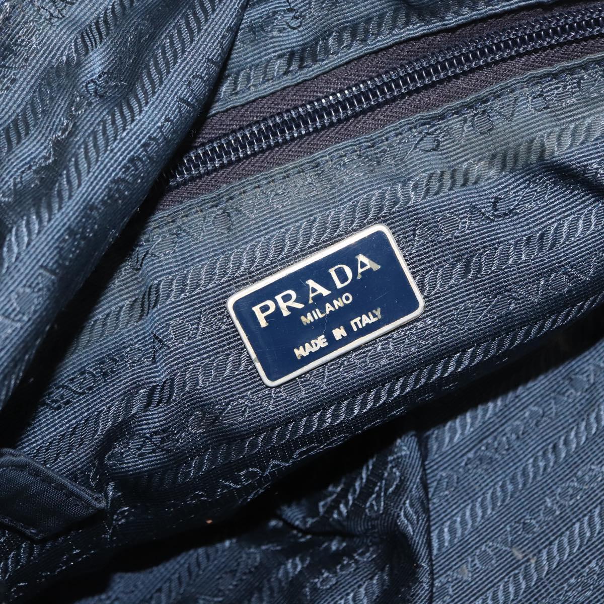 PRADA Shoulder Bag Nylon Navy Gold Auth 151665