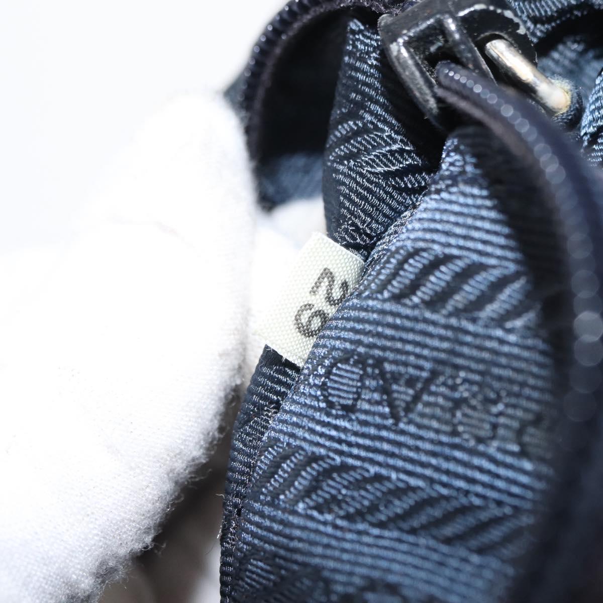 PRADA Shoulder Bag Nylon Navy Gold Auth 151665